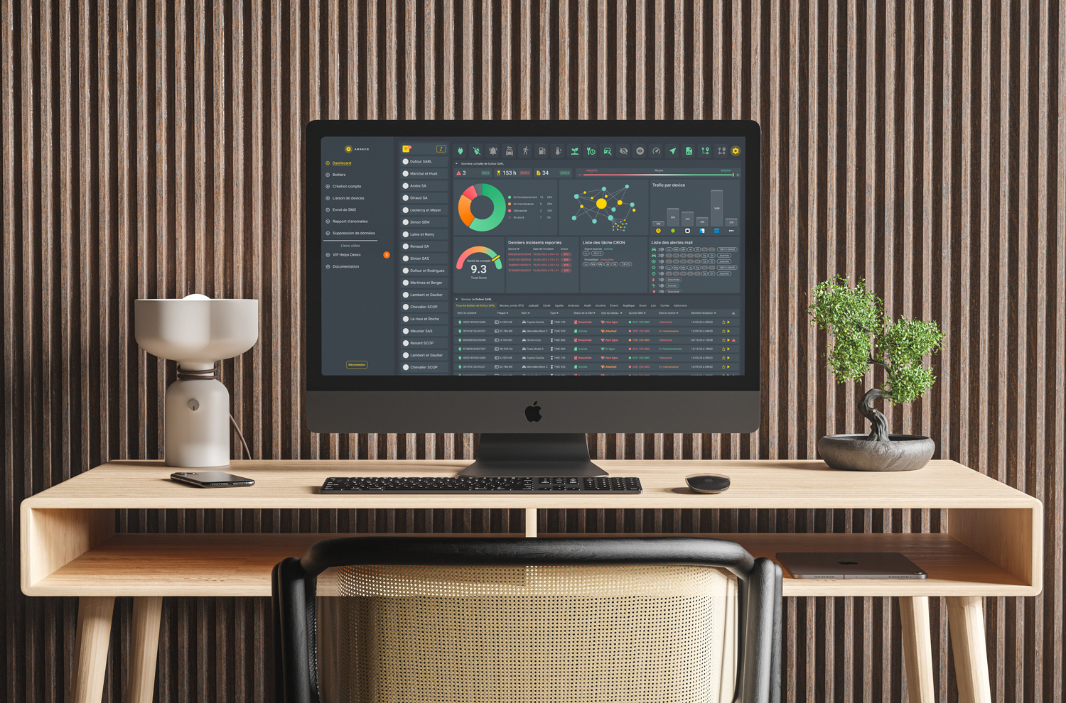 Photographie d'une PC sur lequel tourne le Dashboard support de AWAKEN